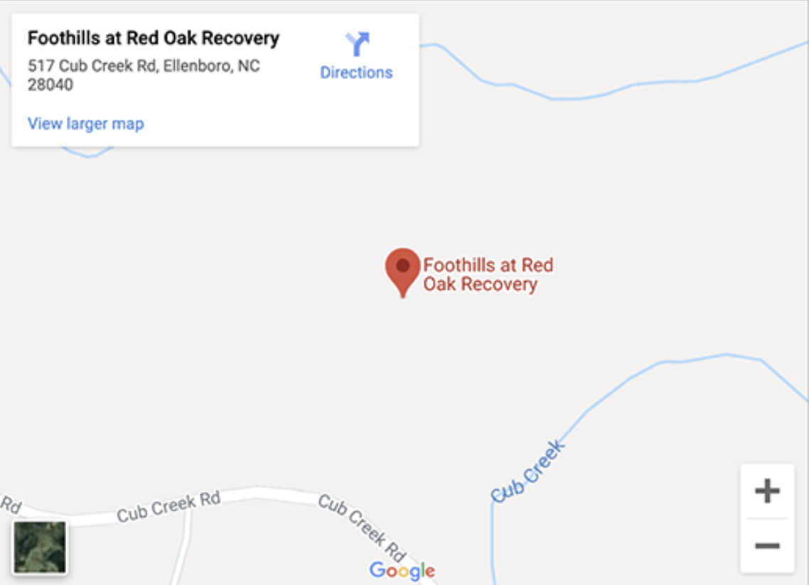 Foothills at Red Oak RecoveryMap