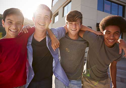 teen boys are happy they worked on themselves in addiction recovery management
